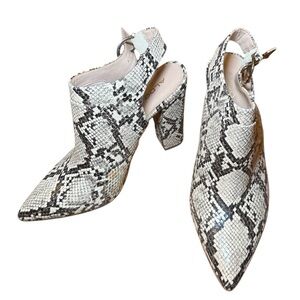Aldo Snakeskin Heeled Boots - Black and White